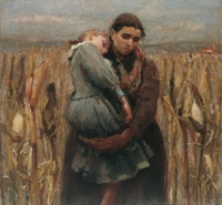 Giuseppe Mentessi (Ferrara 1857 – Milano 1931), Panem nostrum quotidianum, 1894; olio su tela, cm 105 x 115