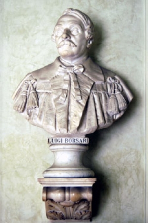 Luigi Bolognesi (Ferrara 1843 - Roma 1907), Busto di Luigi Borsari, 1892; marmo, cm 70 x 65 x 40; Ferrara, Biblioteca Comunale Ariostea