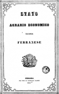 Andrea Casazza, Stato agrario economico del Ferrarese